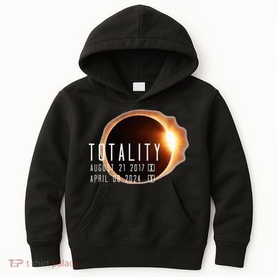 Twice in a Lifetime Totality Solar Eclipse 2017 & 2024 Kids Hoodie