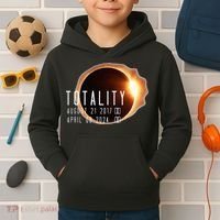 Twice in a Lifetime Totality Solar Eclipse 2017 & 2024 Kids Hoodie thumb 2