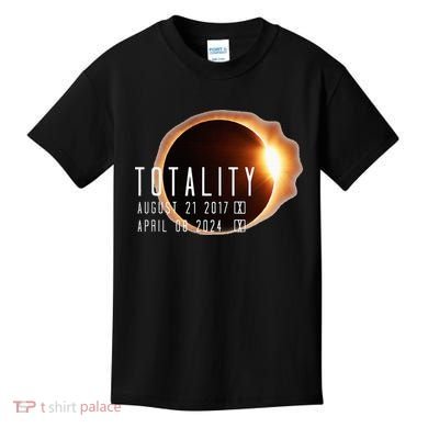 Twice in a Lifetime Totality Solar Eclipse 2017 & 2024 Kids T-Shirt