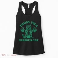 Today IM A Serious Cat Lifting Weights Gym Fitness Women's Tank Top thumb 0