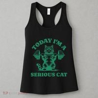 Today IM A Serious Cat Lifting Weights Gym Fitness Women's Tank Top thumb 3