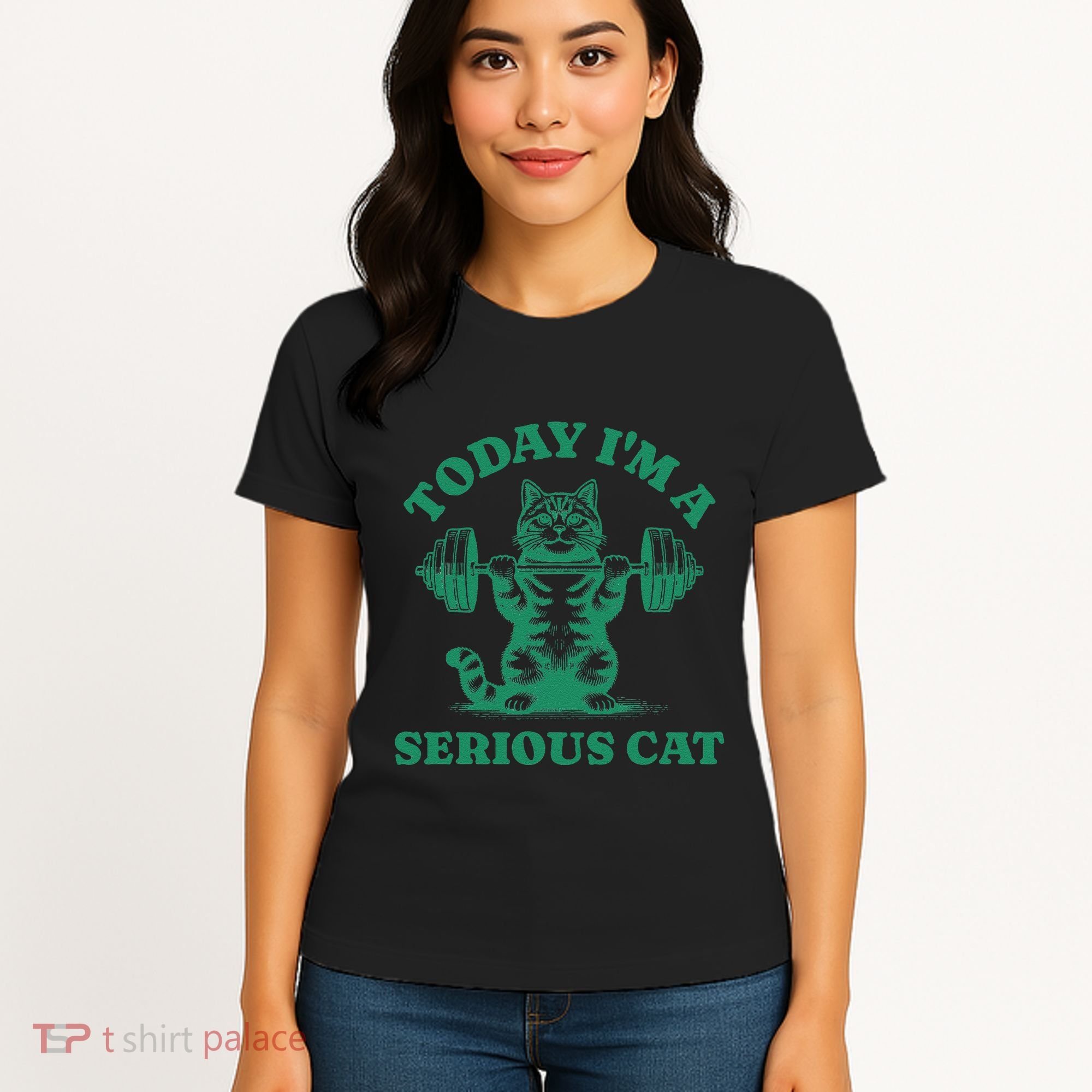 Today IM A Serious Cat Lifting Weights Gym Fitness Women's T-Shirt