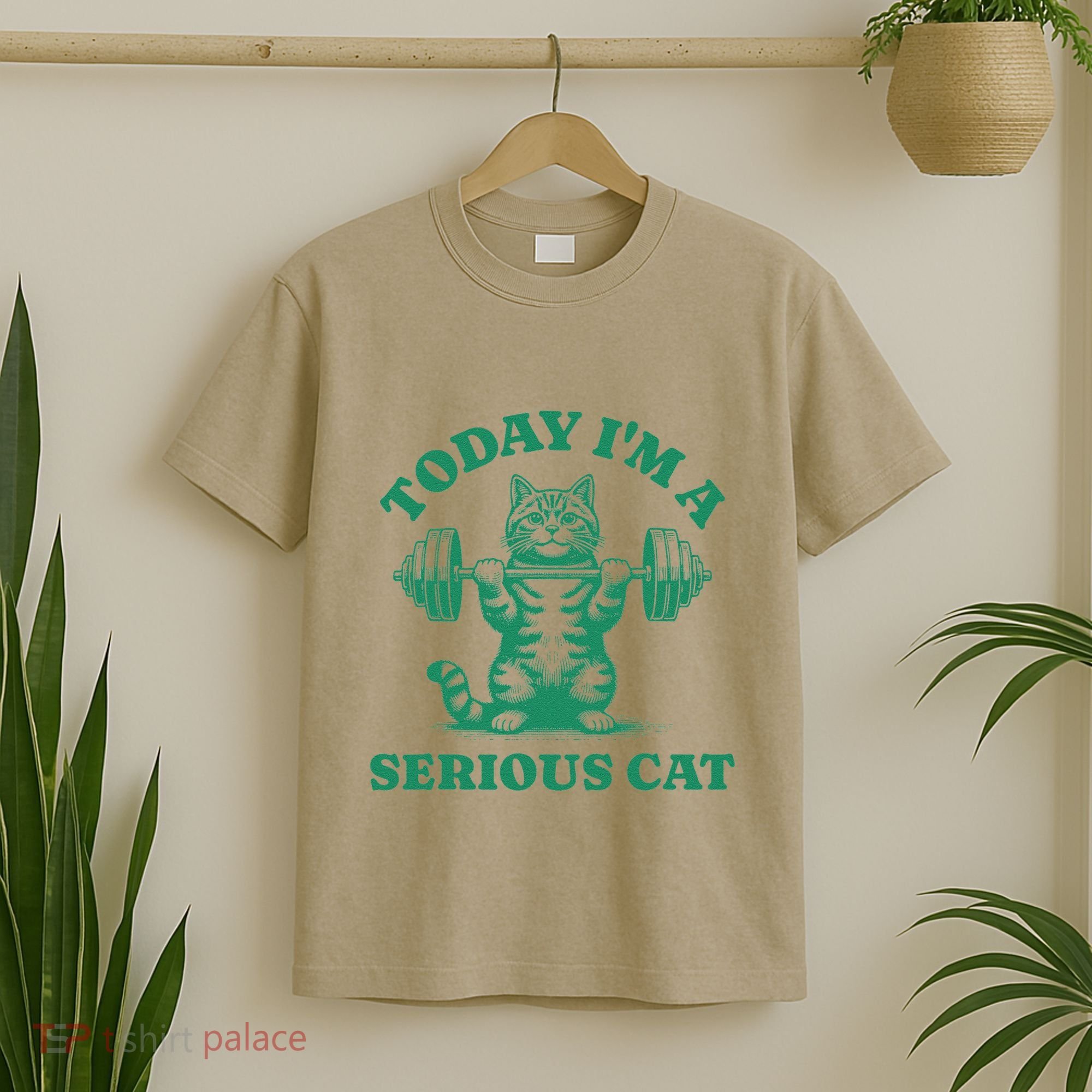 Today IM A Serious Cat Lifting Weights Gym Fitness T-Shirt
