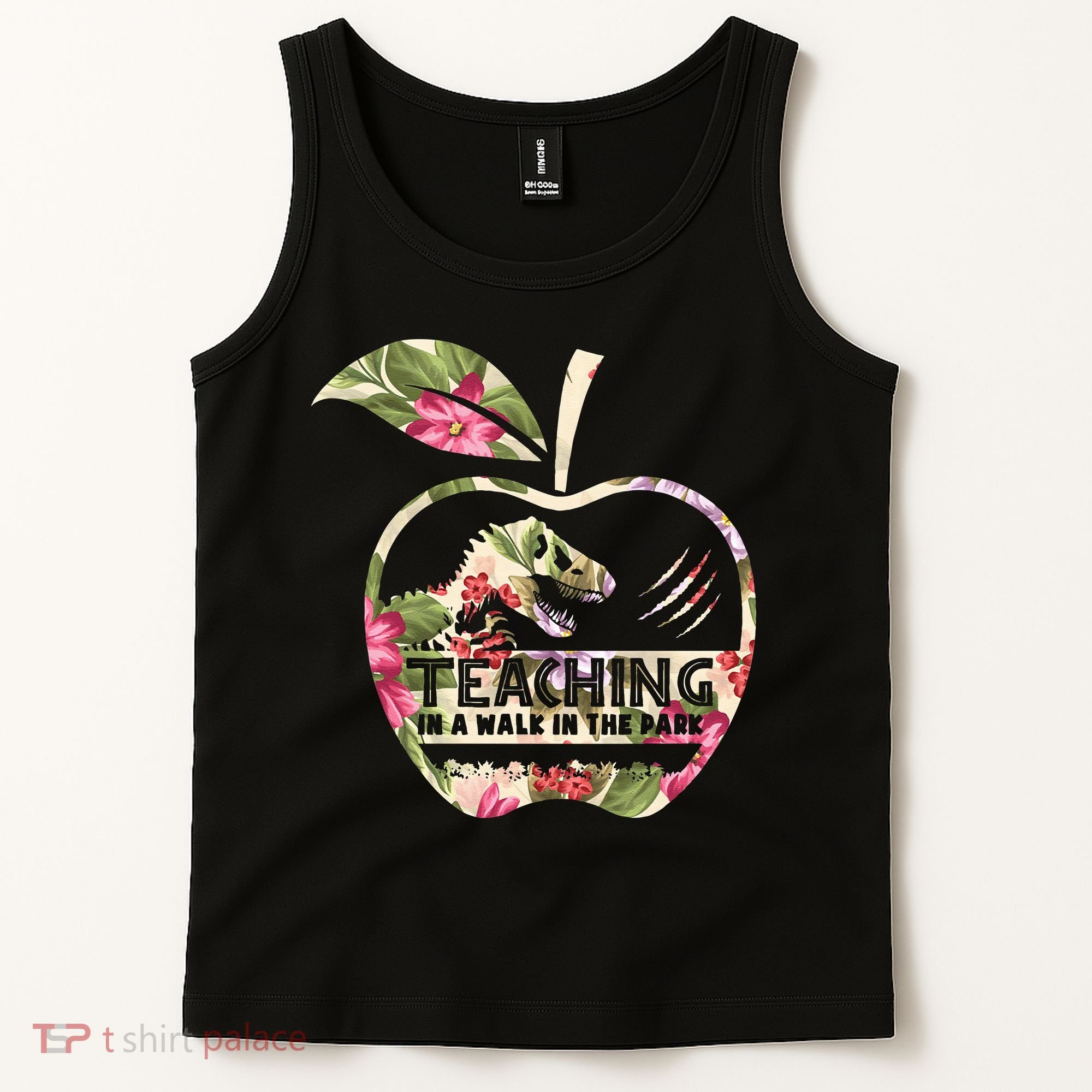 Teaching Is A Walk In The Park Funny Teacher Dinosaur Tank Top
