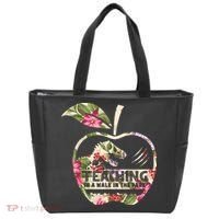 Teaching Is A Walk In The Park Funny Teacher Dinosaur Tote Bag thumb 0