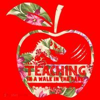 Teaching Is A Walk In The Park Funny Teacher Dinosaur Santa Hat thumb 1