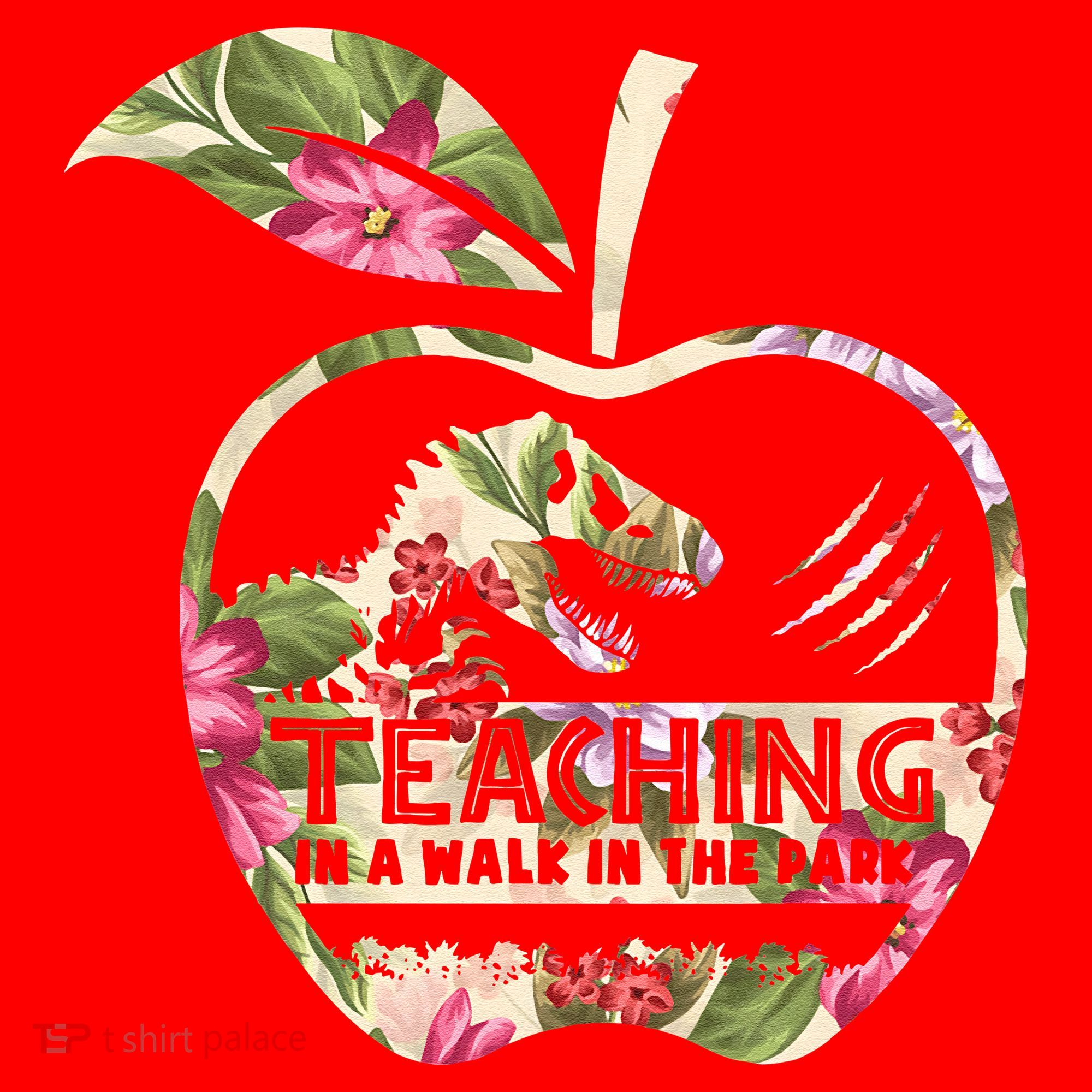 Teaching Is A Walk In The Park Funny Teacher Dinosaur Santa Hat