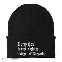 Thou Ingest A Satchel Of Richards Funny Medieval Meme Quote Beanie thumb 0