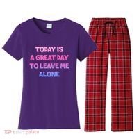Today Is A Great Day To Leave Me Alone Women's Flannel Pajama Set thumb 0