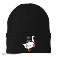 Today IM A Serious Goose Funny Cute Goose Beanie thumb 0