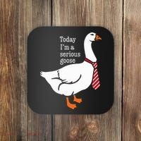 Today IM A Serious Goose Funny Cute Goose Coaster thumb 0