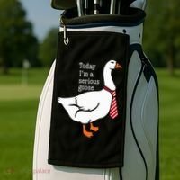 Today IM A Serious Goose Funny Cute Goose Golf Towel thumb 2