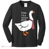 Today IM A Serious Goose Funny Cute Goose Kids Long Sleeve Shirt thumb 0