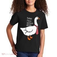 Today IM A Serious Goose Funny Cute Goose Kids T-Shirt thumb 2