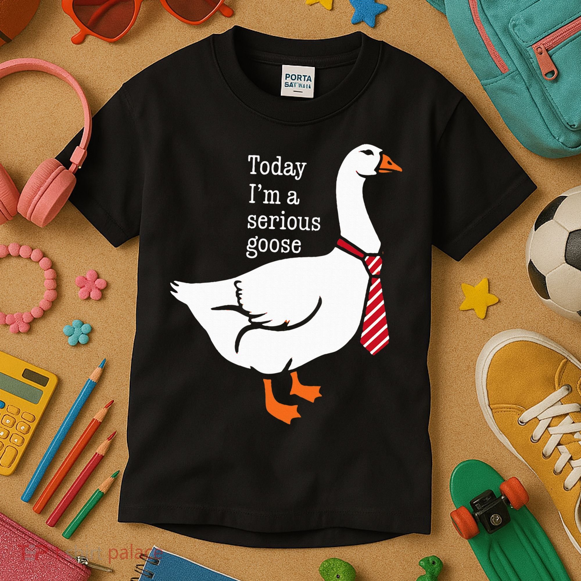 Today IM A Serious Goose Funny Cute Goose Kids T-Shirt
