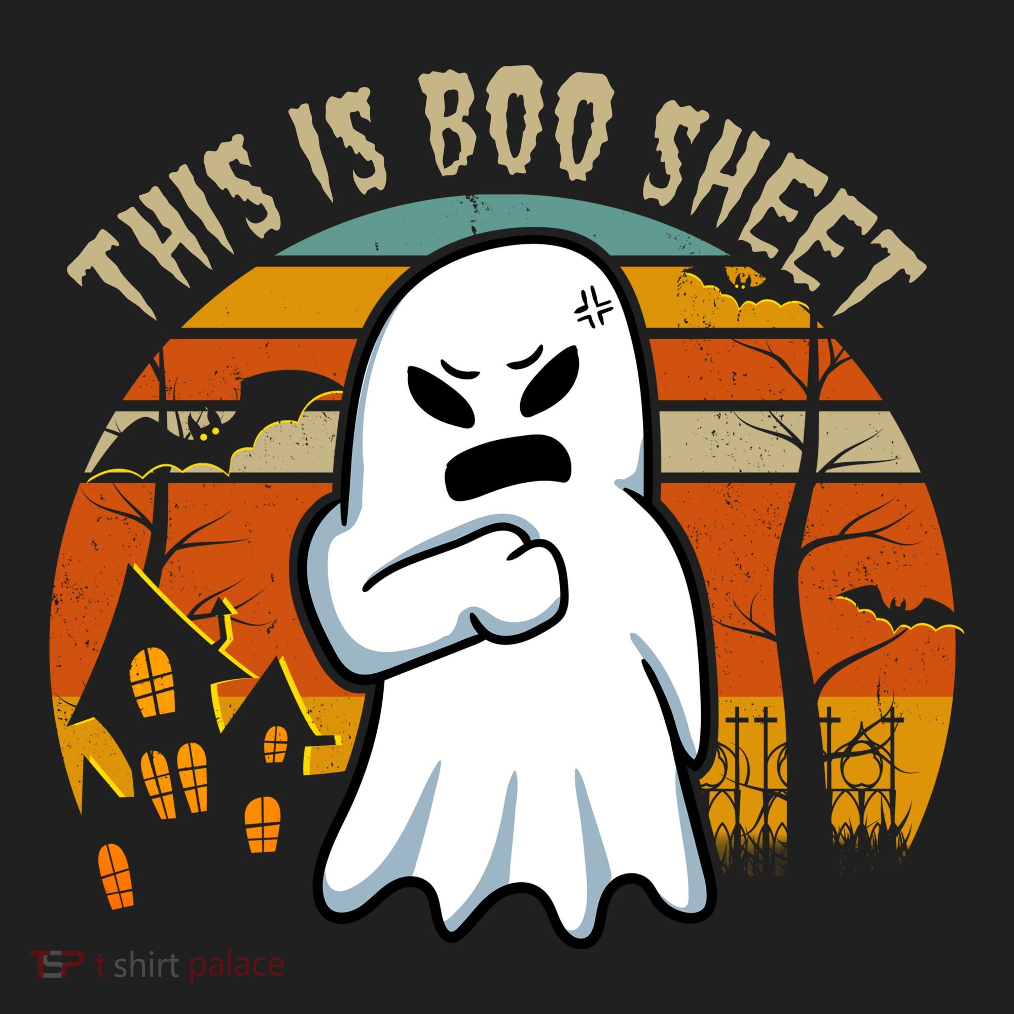 This Is Boo Sheet Ghost Spooky Sunset Funny Women's Sweatshirt