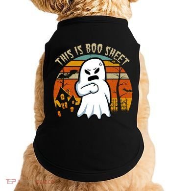 This Is Boo Sheet Ghost Spooky Sunset Funny Doggie Tank