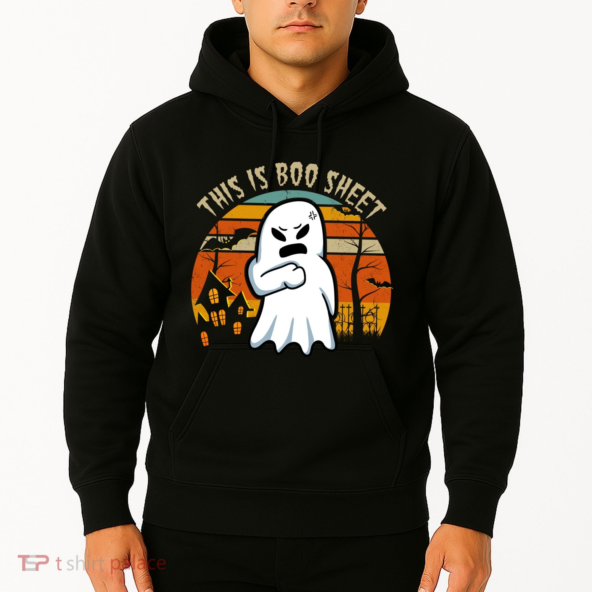 This Is Boo Sheet Ghost Spooky Sunset Funny Hoodie