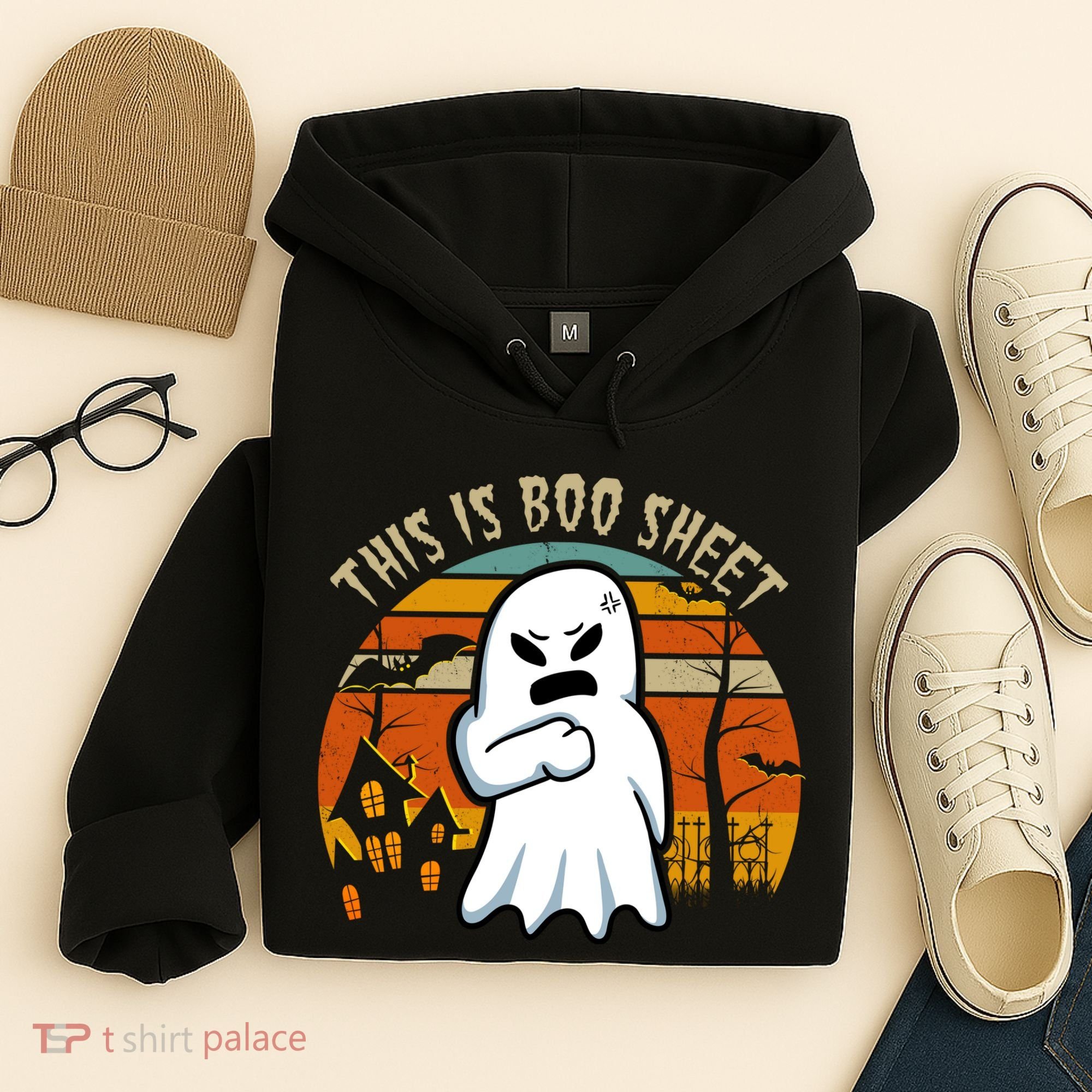 This Is Boo Sheet Ghost Spooky Sunset Funny Hoodie