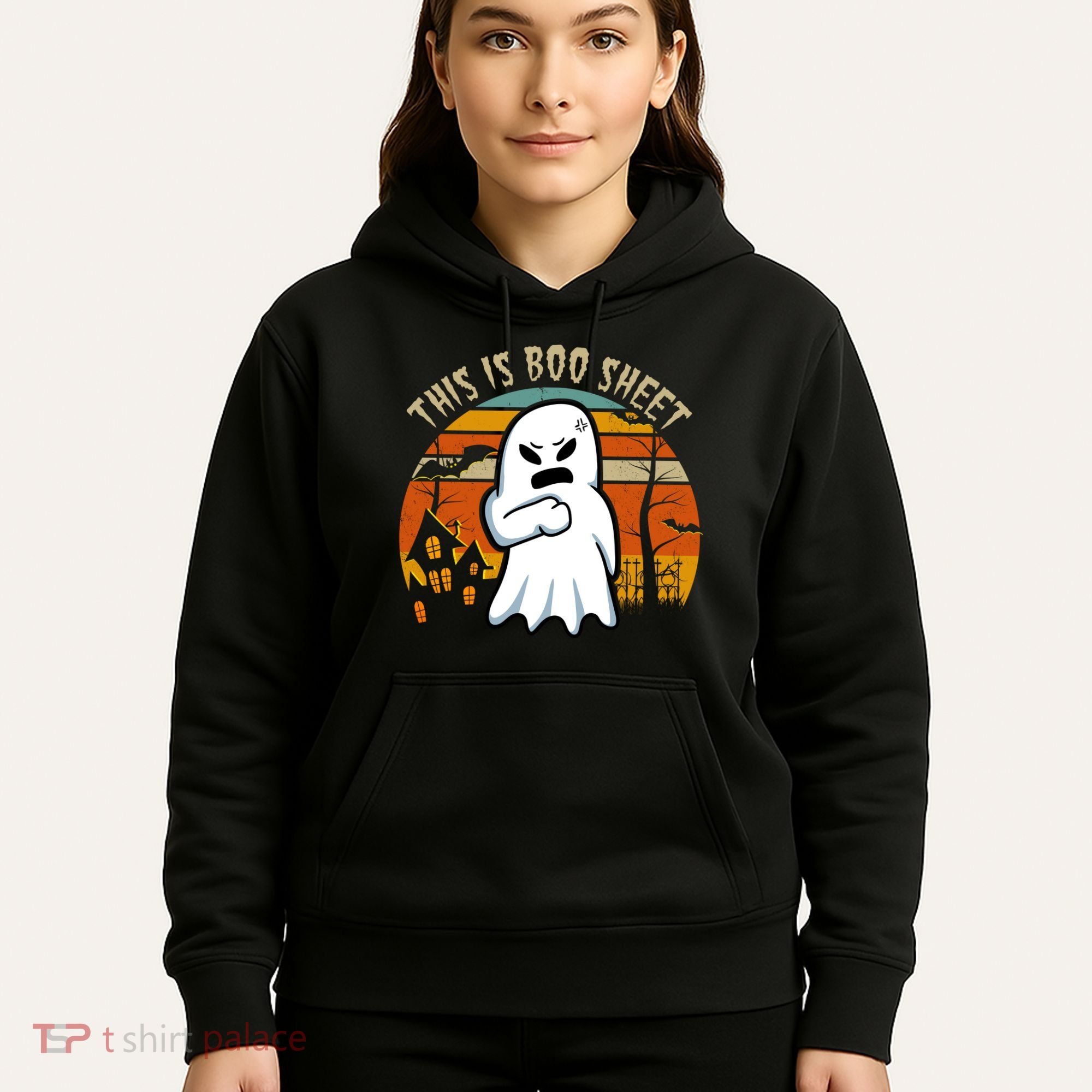 This Is Boo Sheet Ghost Spooky Sunset Funny Hoodie