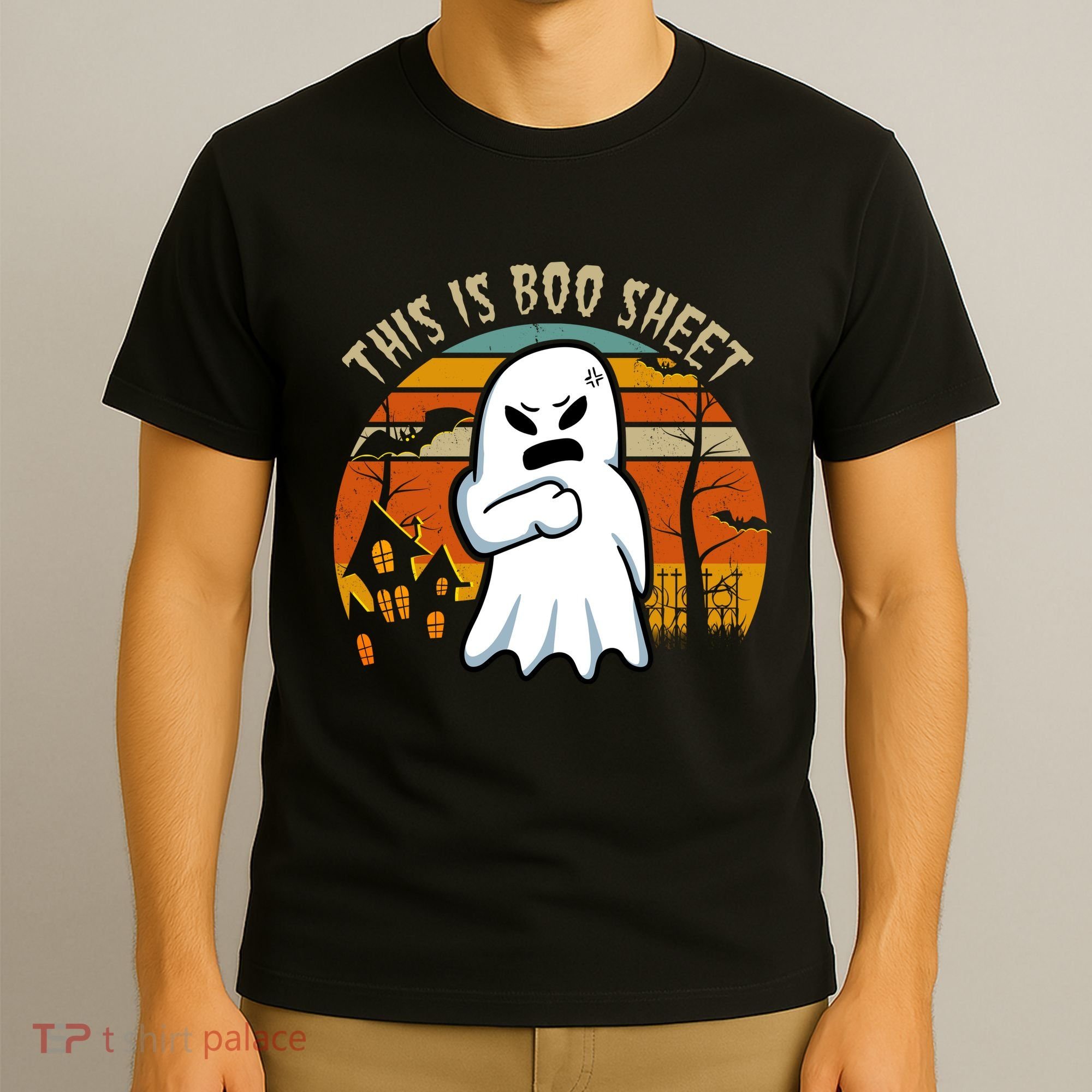 This Is Boo Sheet Ghost Spooky Sunset Funny T-Shirt