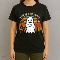This Is Boo Sheet Ghost Spooky Sunset Funny T-Shirt thumb 4