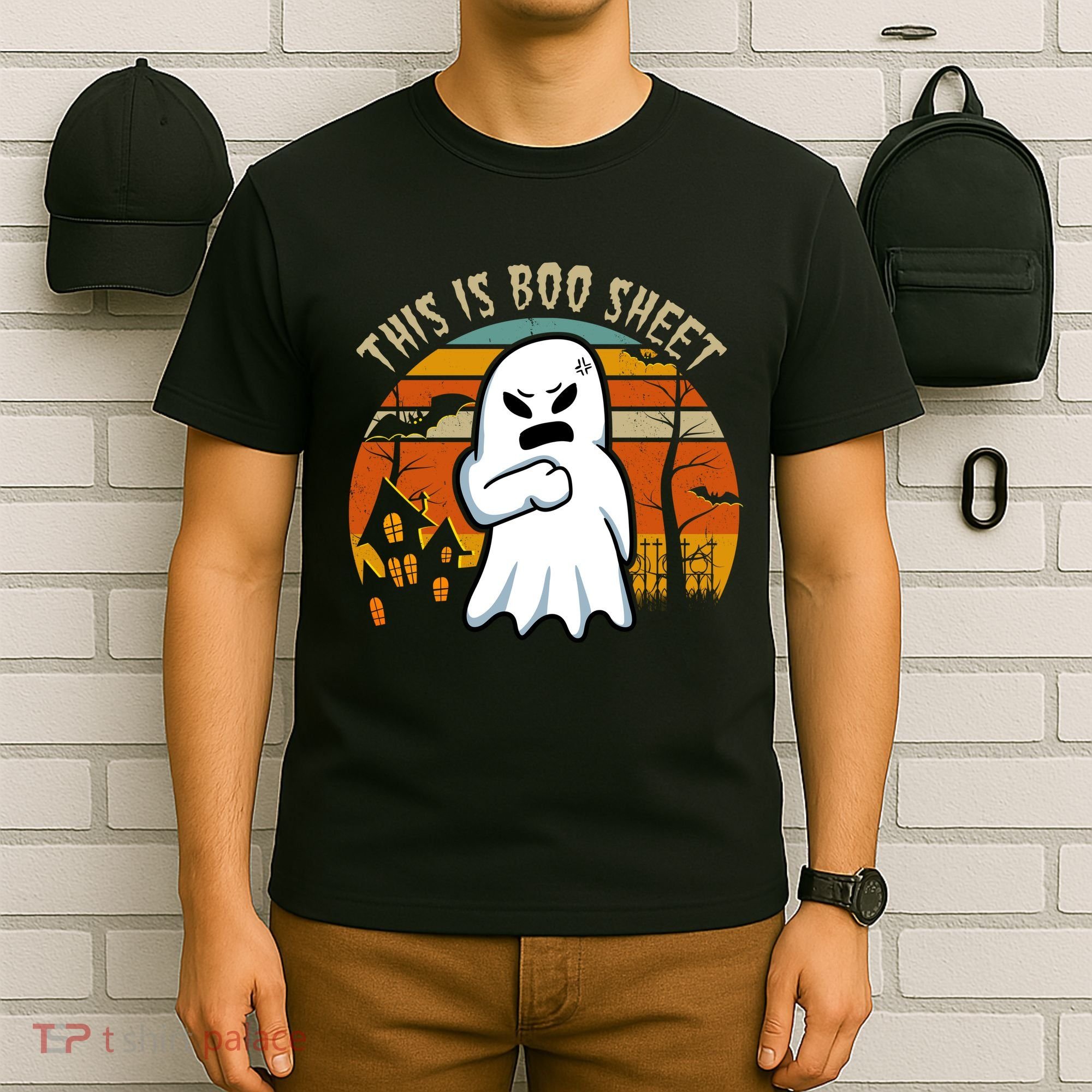 This Is Boo Sheet Ghost Spooky Sunset Funny T-Shirt