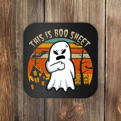 This Is Boo Sheet Ghost Spooky Sunset Funny Coaster