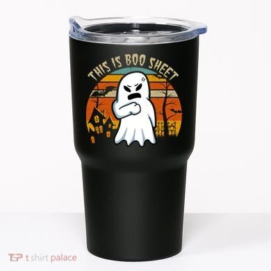 This Is Boo Sheet Ghost Spooky Sunset Funny Tumbler