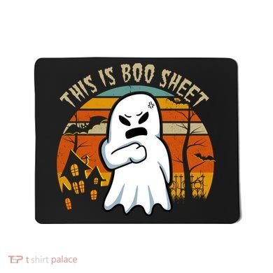 This Is Boo Sheet Ghost Spooky Sunset Funny Mousepad