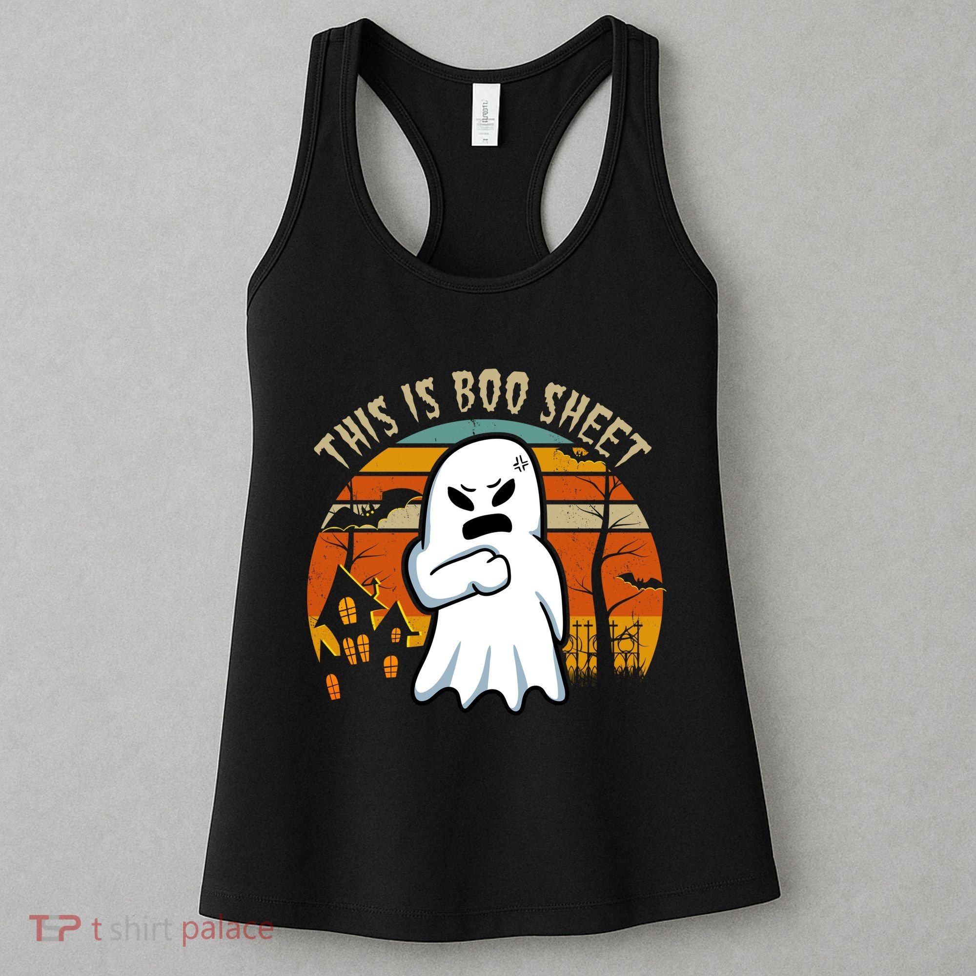 This Is Boo Sheet Ghost Spooky Sunset Funny Women's Tank Top
