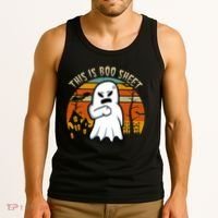 This Is Boo Sheet Ghost Spooky Sunset Funny Tank Top thumb 3