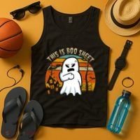 This Is Boo Sheet Ghost Spooky Sunset Funny Tank Top thumb 4