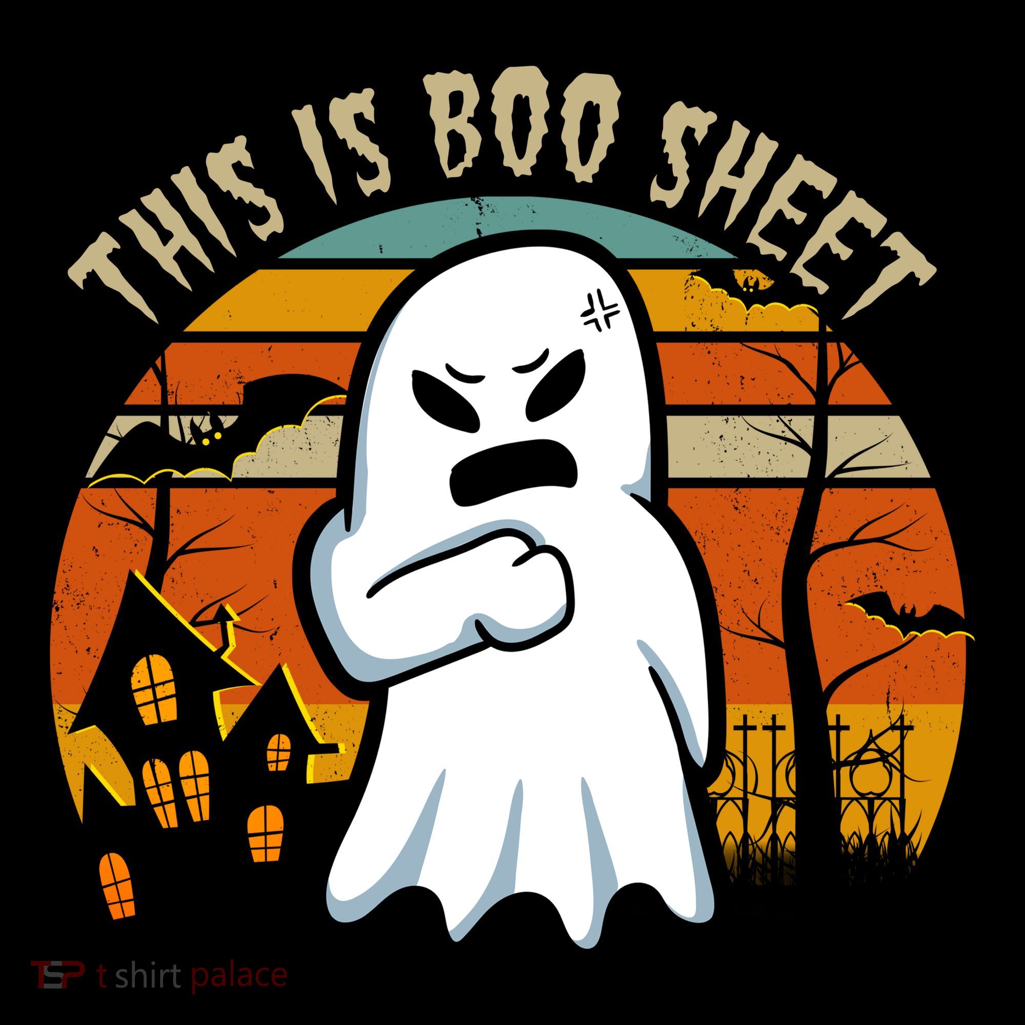 This Is Boo Sheet Ghost Spooky Sunset Funny Tank Top