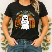 This Is Boo Sheet Ghost Spooky Sunset Funny Women's T-Shirt thumb 2
