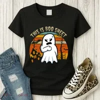 This Is Boo Sheet Ghost Spooky Sunset Funny Women's T-Shirt thumb 3