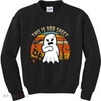 This Is Boo Sheet Ghost Spooky Sunset Funny Kids Sweatshirt thumb 0