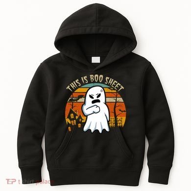 This Is Boo Sheet Ghost Spooky Sunset Funny Kids Hoodie