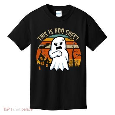 This Is Boo Sheet Ghost Spooky Sunset Funny Kids T-Shirt