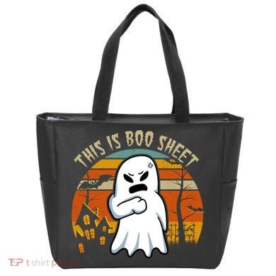 This Is Boo Sheet Ghost Spooky Sunset Funny Tote Bag