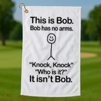 This Is Bob Knock Knock Funny Golf Towel thumb 1