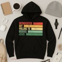 Trendy Introverted But Willing To Discuss Jesus Hoodie thumb 3