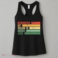 Trendy Introverted But Willing To Discuss Jesus Women's Tank Top thumb 3