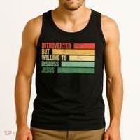Trendy Introverted But Willing To Discuss Jesus Tank Top thumb 3