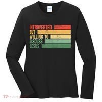 Trendy Introverted But Willing To Discuss Jesus Women's Long Sleeve Shirt thumb 0