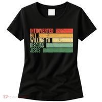 Trendy Introverted But Willing To Discuss Jesus Women's T-Shirt thumb 0