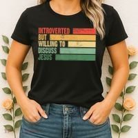 Trendy Introverted But Willing To Discuss Jesus Women's T-Shirt thumb 2