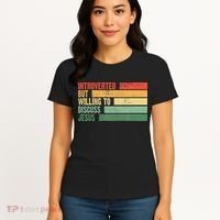 Trendy Introverted But Willing To Discuss Jesus Women's T-Shirt thumb 4