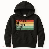 Trendy Introverted But Willing To Discuss Jesus Kids Hoodie thumb 0