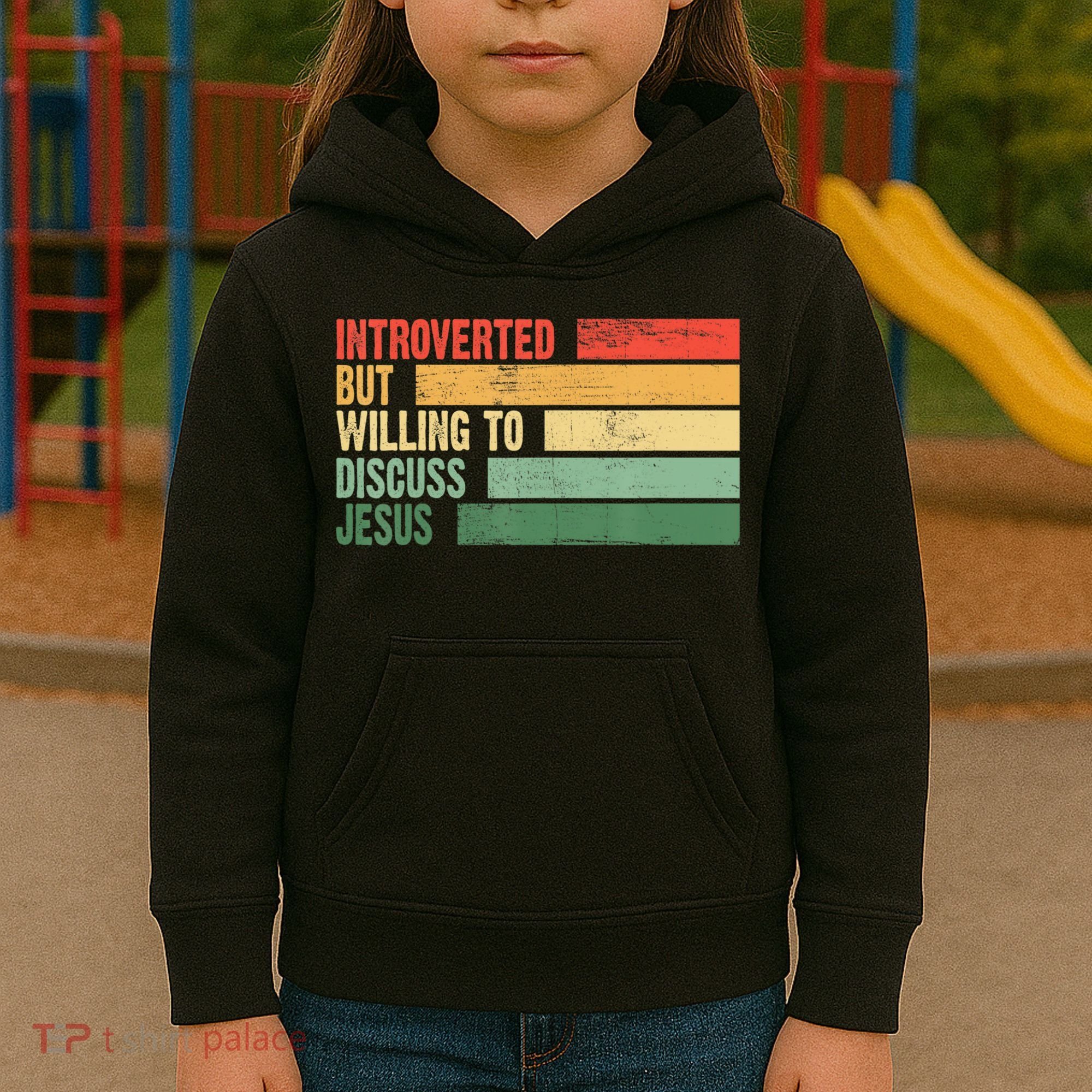 Trendy Introverted But Willing To Discuss Jesus Kids Hoodie
